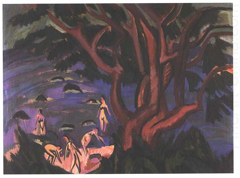 Ernst Ludwig Kirchner red tree on the beach china oil painting image